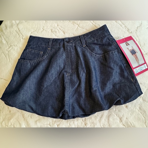 Forever Moda Dark Denim Mini bubble Skirt Size XS - Picture 1 of 9
